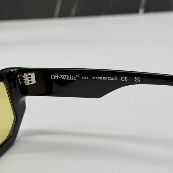 NEW OFF-WHITE OERI13F VANCOUVER 1018 SUNGLASSES UNISEX BLACK SQUARE EYEWEAR - Picture 10 of 12